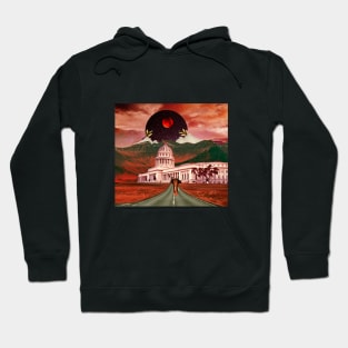 White House Red moon Collage Hoodie